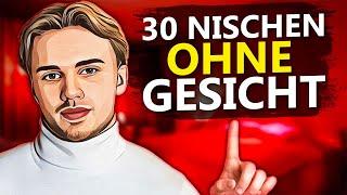 30 Nischen OHNE GESICHT, um auf YouTube Geld zu verdienen!