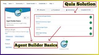 Agent Builder Basics | Salesforce Trailhead | Quiz Solution