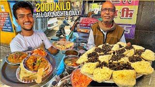 25/- BEST Indian Street Food Punjab  Black Chole Kulche Lotan, Swami ji ka Kujje wala Desi Nashta