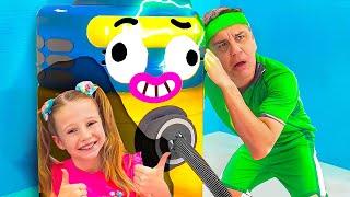 Nastya and Dad play with Robot Vacuum Cleaner - Video series for kids