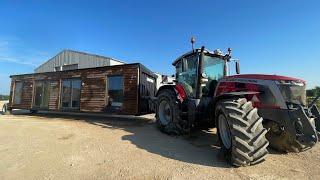 Shipping container house pulled by a tractor!!! Farm diversification holiday let walk around