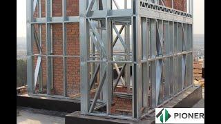 Light gauge structural steel combined with fiber cement boards and lightweight concrete insulation