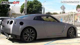 Nissan GTR Graphics Wrap Brushed Steel Video by Sticker City