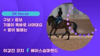 [DK Horse] 기둥이 똑바로 서야돼요 | 말이 튈때는 | 구보 | 이강진 코치 | 에이스 승마랜드 | 승마 마장마술 기승일기 | Horse Riding