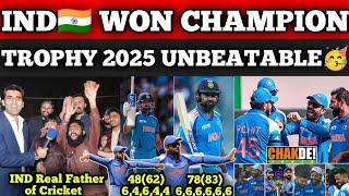 YAHOoOIND Won Champion Trophy2025 | Rohit 78(83) Shreyas 48(62) | Pak Public Reactions