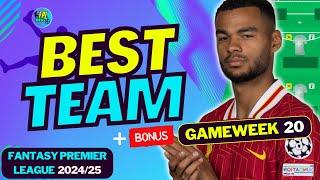 FPL GW20 BEST TEAM | DIFFERENTIAL PLAYERS TO BUY | FANTASY PREMIER LEAGUE 2024/25 TIPS