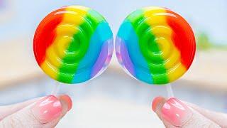 Satisfying Miniature Rainbow Lollipop Candy Making  1000+ Amazing Miniature Fruit Lollipop Recipe