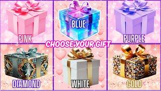 Choose YOUR Gift 6 gift box challenge Pink, Blue, Purple, Diamond, White, Gold #quiztime #quiz