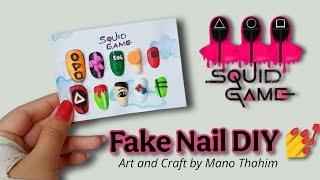 Fake Paper Nails Squid Game Edition | DIY Paper Nail |  How To Make Fake Nails At Home From Pape