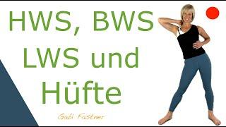  18 min. HWS, BWS, LWS und Hüfte | schmerzfrei durch bewegen und kräftigen, ohne Geräte, im Stehen