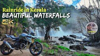 Rainy bike ride to Munnar, Kerala | Beautiful Waterfalls and Chenkulam Dam boating English 4K