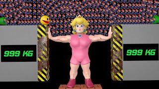 Muscle Peach and 9999 Tiny Mario's March Madness