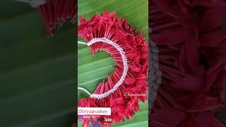 Beautiful flower garland/one side/veni/DIY Gajra/Idly poo/niṣ‌kriya pū/Rugmini/edchi/Ixora coccinea