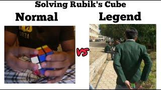 Normal person VS Legends solving Rubik's Cube || MGedits