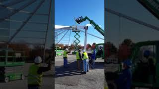 Losberger structure - Raising a 30m Rondo arch on a clearspan tent structure