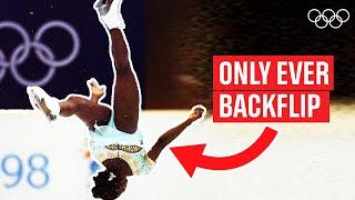 History made! Surya Bonaly lands a Backflip during her free skate!