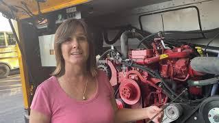 School Bus Pre-trip training part 1, 2020 Blue Bird RE, engine and walk around