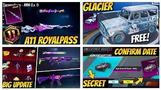 BIG SECRET | GET FREE GLACIER UAZ | A11 ROYAL PASS LEAKS |M416 FOOL BACK | SUPER CAR 3.6 UPDATE