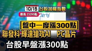 聯發科+輝達搶攻AI PC晶片 台股早盤漲300點－民視新聞