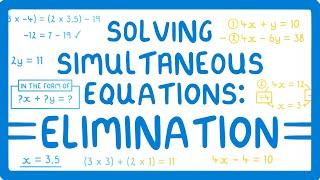 GCSE Maths - How to Solve Simultaneous Equations - Using the Elimination Technique