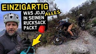 Sein MTB Rucksack Inhalt ist EINZIGARTIG  Herbstliche E-MTB Tour mit Jojo  Rockrider E-Feel 900s