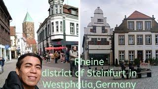 Walking inside the City Of Rheine,district Of Steinfurt in Westphalia,Germany