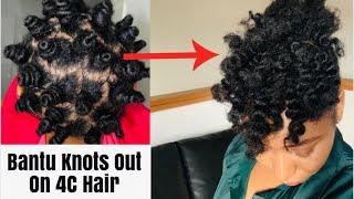 BANTU KNOTS OUT ON MY 4C NATURAL HAIR | BOMB RESULTS  | Verabella Oparah