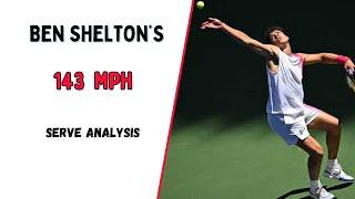 Ben Shelton's Serve Slow Motion - Massive 143 Mph Serve Analysis!