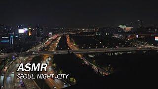 Seoul city night street Sounds and Traffic Sounds for Sleep and Study/ Relaxing City ASMR #SEOULLIVE