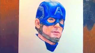 The first Avenger Captain America drawing