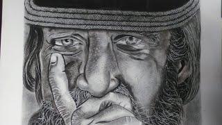 realistic sketch with charcoal pencils ||art by Rabiya  ||