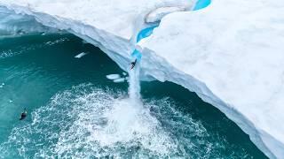 Kayaking down the ICE WALL (extreme Arctic waterfall)