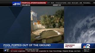 Drained pool pops out of ground ahead of Hurricane Milton