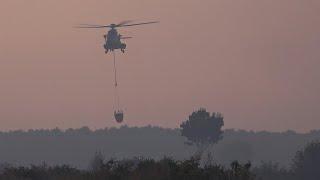 Katonai helikopter érkezett erdő- és bozóttűz oltására Kenyeribe - 2024.09.07.