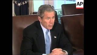 Bush says "working hard to convince both the Indians and the Pakis?"