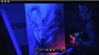 UV (Blacklight) Airbrushing with Gear Boxxx using Createx Wicked