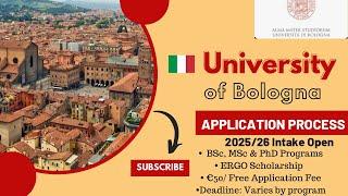 UNIVERSITY OF BOLOGNA 2025/26 APPLICATION PROCESS| SCHOLARSHIPS| STUDY IN ITALY 2025