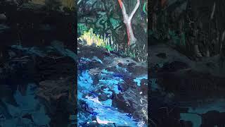 Acrylic Paint Pouring Artwork  | River Landscape #shorts