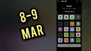 Agent 301 Puzzle 8 - 9  March | Agent 301 Puzzle Today | Agent 301 Daily Combo | AGP