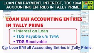 Car Loan Entry in Tally Prime | Loan EMI Payment, Interest & TDS 194A Entries in Tally Prime.