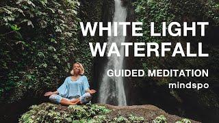 Guided Bali Light Bath Waterfall Meditation for Self Love + Lower anxiety and feel Peace 432HZ