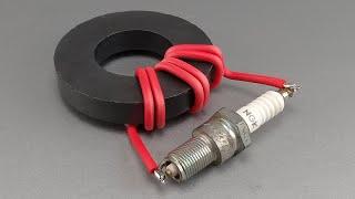 how to make 220v free energy with spark plug and pvc copper use magnet 100%