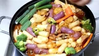 떡볶이 만드는 법/야채치즈 모듬떡볶이/간식 메뉴/치즈야채덕볶이/밥상매일