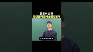 답 없이 살 때 정신 번쩍 들게 한 문장 5개