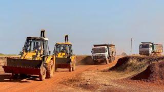 Kirloskar JCB 3dx with New JCB 3dx Eco Loading Red Mud in Tata 2518 Truck and Tata Tipper