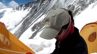 Sandy Hoby at Camp 3 on Everest