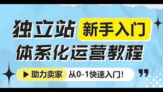 独立站新手从0-1快速入门，体系化运营教程！跨境电商必备