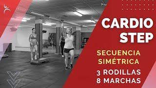 CARDIO STEP: Secuencia simétrica 3 rodillas 8 marchas