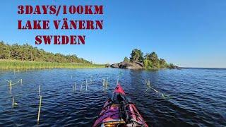 PADDLING 100KM ON SWEDEN'S LARGEST LAKE! Kayak Camping Vänern Ekenäs to Skoghall Part TWO 4K VIDEO