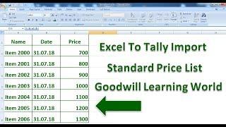 Tally TDL for Import Standard Selling Price from Excel  -  Excel to Tally Standard Selling Price